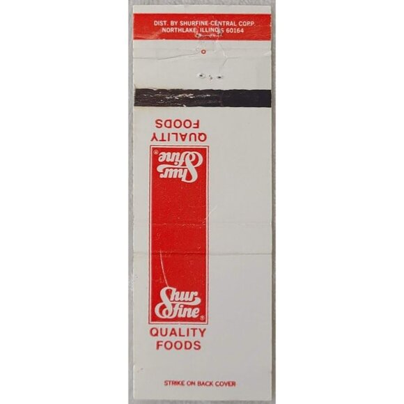 Matchbook Cover Shur Fine Quality Food Grocery Store Supermarket Ad Northlake IL - Picture 1 of 4